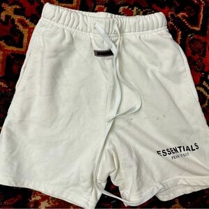 White “Fear of God” Essentials Shorts
